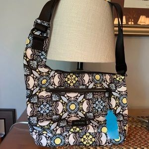 Vera Bradley Crossbody Sling Bag Reactive Plaza Medallion NWT black blue yellow